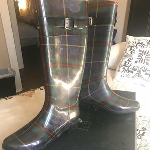 Used Ralph Lauren plaid rain boots size 9. $35